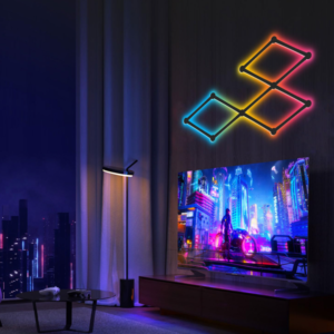 مصابيح حائط LED ذكية RGB مع واي فاي وتحكم بالألوان – أسود